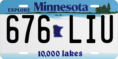 MN license plate 676LIU