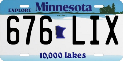 MN license plate 676LIX
