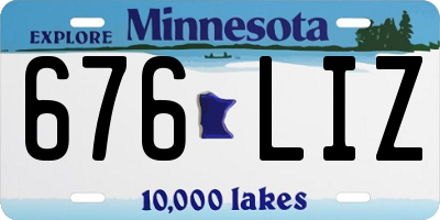 MN license plate 676LIZ