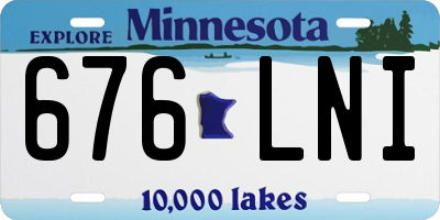 MN license plate 676LNI
