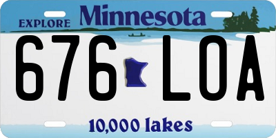 MN license plate 676LOA