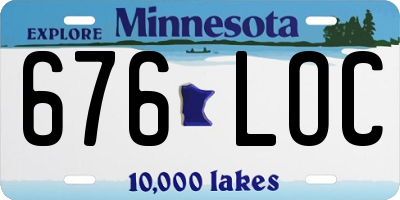 MN license plate 676LOC