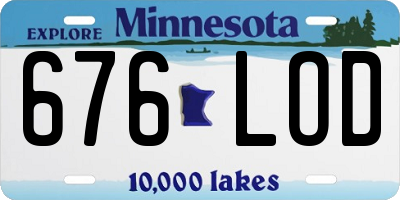 MN license plate 676LOD