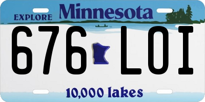 MN license plate 676LOI