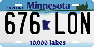 MN license plate 676LON