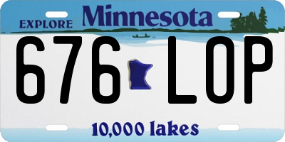 MN license plate 676LOP