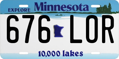 MN license plate 676LOR