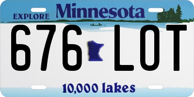 MN license plate 676LOT