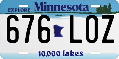 MN license plate 676LOZ