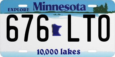 MN license plate 676LTO