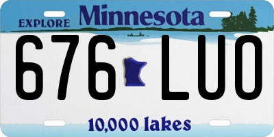 MN license plate 676LUO