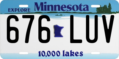 MN license plate 676LUV