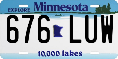 MN license plate 676LUW