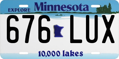 MN license plate 676LUX