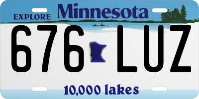 MN license plate 676LUZ