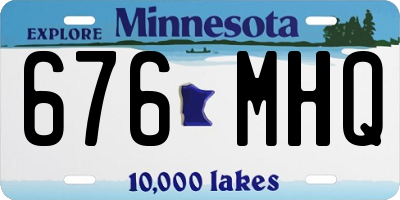 MN license plate 676MHQ