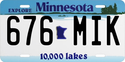 MN license plate 676MIK
