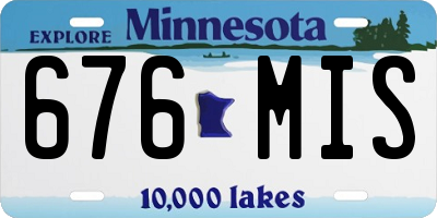 MN license plate 676MIS