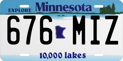 MN license plate 676MIZ