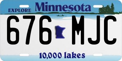 MN license plate 676MJC