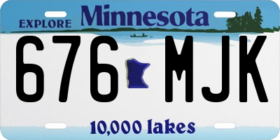 MN license plate 676MJK
