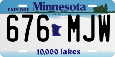 MN license plate 676MJW