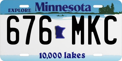 MN license plate 676MKC