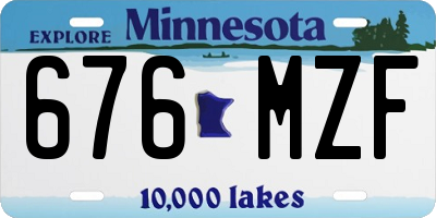 MN license plate 676MZF