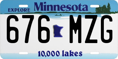 MN license plate 676MZG