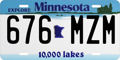 MN license plate 676MZM