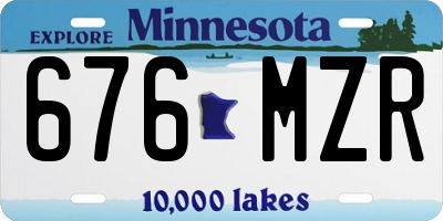 MN license plate 676MZR