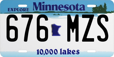 MN license plate 676MZS