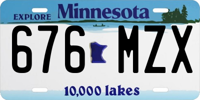 MN license plate 676MZX