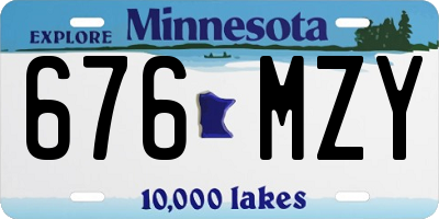 MN license plate 676MZY