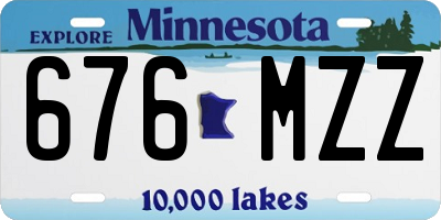 MN license plate 676MZZ