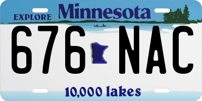 MN license plate 676NAC