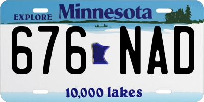 MN license plate 676NAD