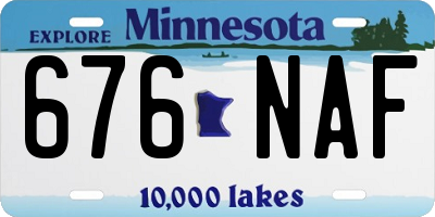 MN license plate 676NAF