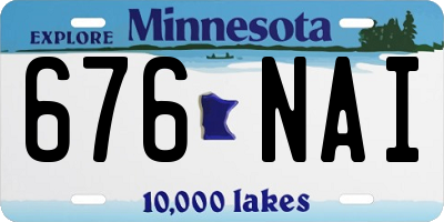 MN license plate 676NAI