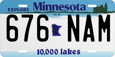 MN license plate 676NAM