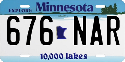 MN license plate 676NAR