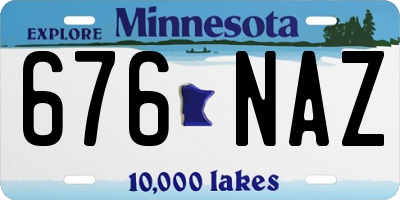 MN license plate 676NAZ
