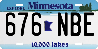 MN license plate 676NBE