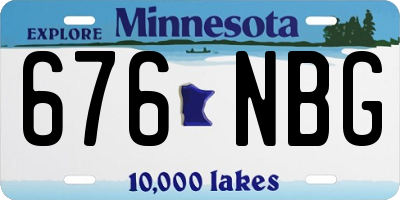 MN license plate 676NBG