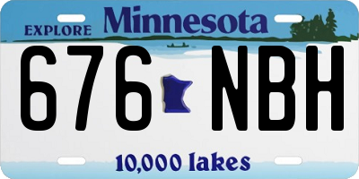 MN license plate 676NBH