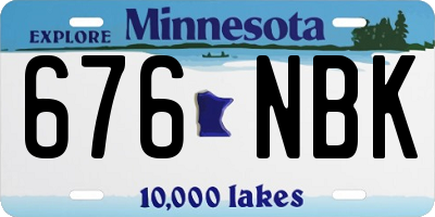 MN license plate 676NBK
