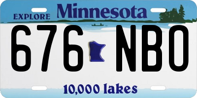 MN license plate 676NBO