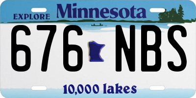 MN license plate 676NBS