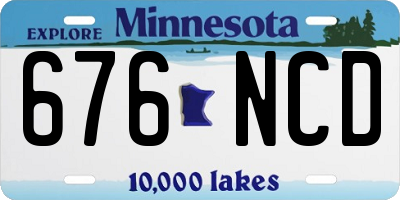 MN license plate 676NCD