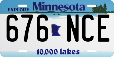 MN license plate 676NCE